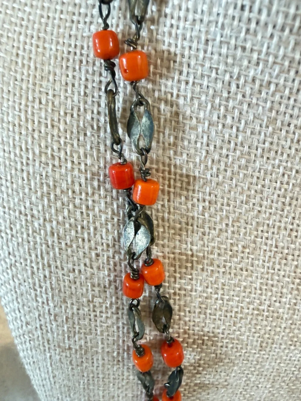 Antique Victorian or Art Deco Filigree Necklace 40 Inch